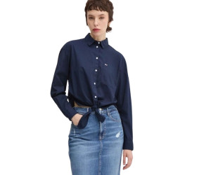 Tommy Jeans dámska crop košeľa v modrej farbe