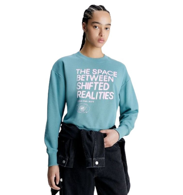 Dámska modrá značková mikina Calvin Klein Dámska modrá značková mikina Calvin Klein