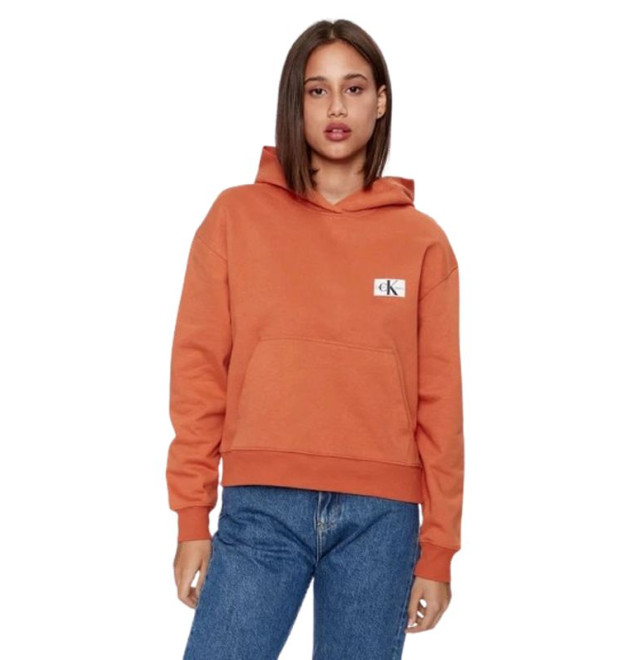 Dámska oranžová mikina s kapucňou Calvin Klein Dámska oranžová mikina s kapucňou Calvin Klein