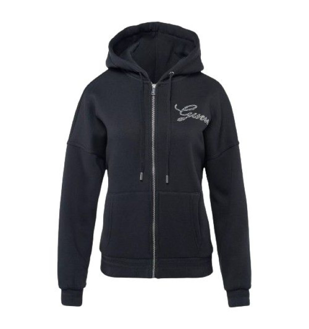Čierna mikina na zips s kapucňou Guess Čierna mikina na zips s kapucňou Guess