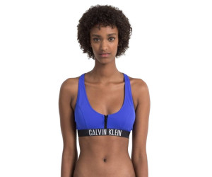 Dámske plavková podprsenka na zips Calvin Klein - modrá