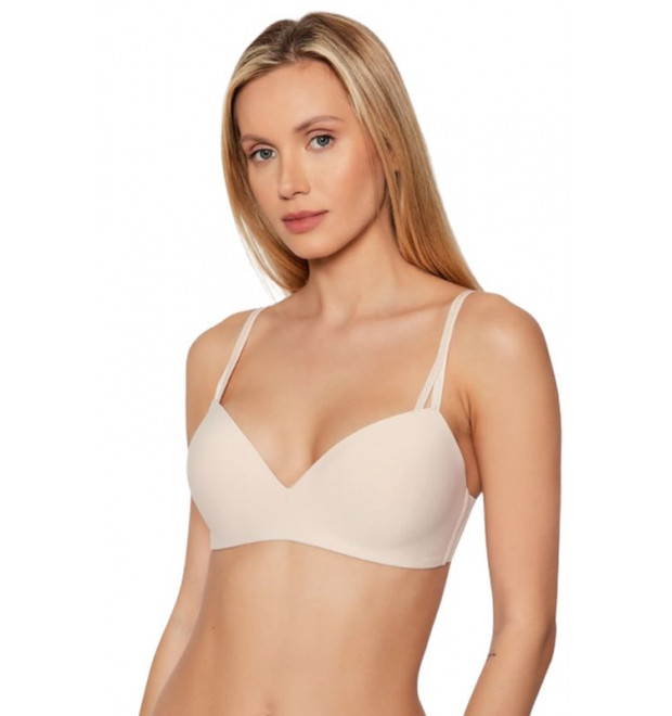 Smotanová podprsenka Calvin Klein bez kostíc Smotanová podprsenka Calvin Klein bez kostíc