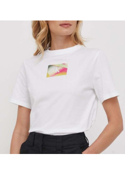 Dámske biele tričko s farebným logom Calvin Klein