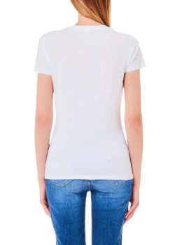 Dámske biele tričko s krátkym rukávom a vyšitým logom LIU-JO