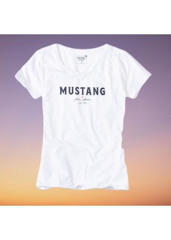 Dámske biele tričko s krátkym rukávom značky Mustang