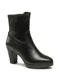 Dámske čierne kožené čižmičky Tamaris