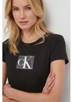 Dámske čierne tričko s krátkym rukávom značky Calvin Klein