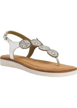 Dámske biele sandále s ozdobnými kamienkami Tamaris