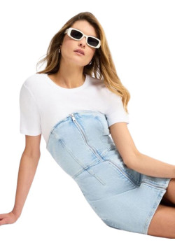 Korzetové rifľové šaty TOMMY HILFIGER