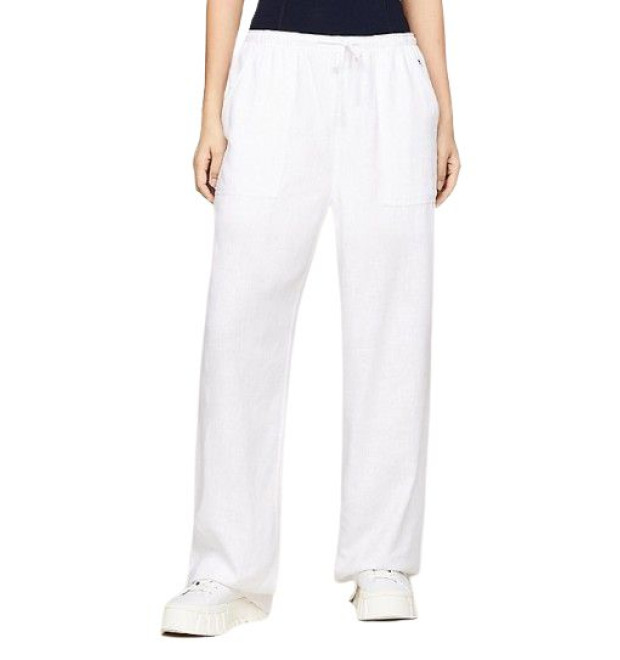 Dámske ľanové nohavice Tommy Hilfiger Dámske ľanové nohavice Tommy Hilfiger