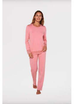 Vamp dámske ružové pyžamo s krajkou