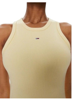 Obtiahnuté šaty bez rukávov Tommy Hilfiger žlté