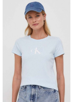 Dámske svetlomodré tričko s krátkym rukávom Calvin Klein