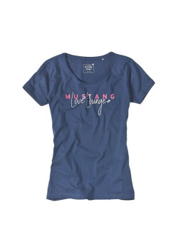 Dámske modré tričko s krátkym rukávom značky Mustang