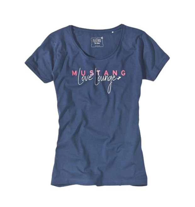 Dámske modré tričko s krátkym rukávom značky Mustang
