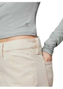 Dámske bridlicovo šedé tričko s dlhým rukávom Calvin Klein