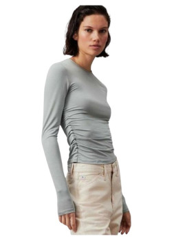 Dámske bridlicovo šedé tričko s dlhým rukávom Calvin Klein