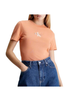 Dámske tričko Calvin Klein Slim Fit oranžové