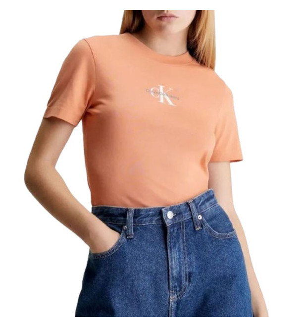 Dámske tričko Calvin Klein Slim Fit oranžové Dámske tričko Calvin Klein Slim Fit oranžové