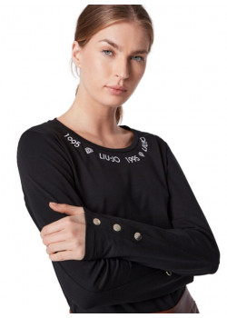 Čierne tričko s dlhým rukávom LIU-JO