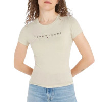 Dámske tričko Tommy Jeans bavlnené v béžovej farbe Dámske tričko Tommy Jeans bavlnené v béžovej farbe