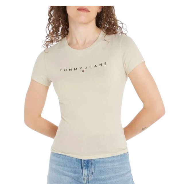 Dámske tričko Tommy Jeans bavlnené v béžovej farbe Dámske tričko Tommy Jeans bavlnené v béžovej farbe