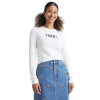 Dámske biele tričko s dlhým rukávom Tommy Hilfiger Dámske biele tričko s dlhým rukávom Tommy Hilfiger