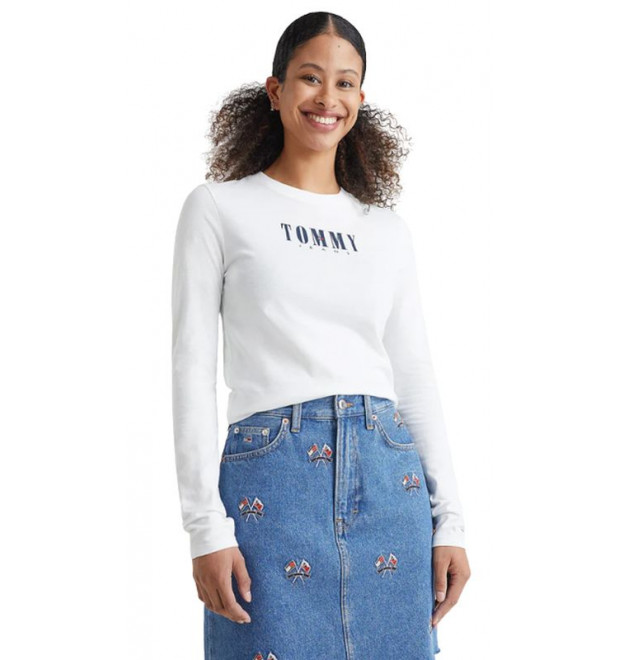 Dámske biele tričko s dlhým rukávom Tommy Hilfiger Dámske biele tričko s dlhým rukávom Tommy Hilfiger