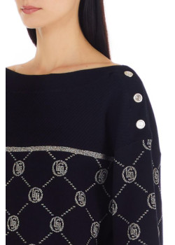Dámsky čierny elegantný sveter značky LIU-JO