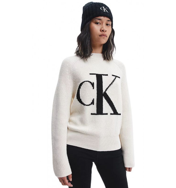 Dámsky pulóver Calvin Klein biely Dámsky pulóver Calvin Klein biely