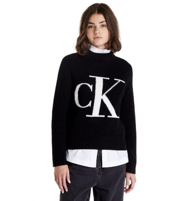 Dámsky pulóver Calvin Klein čierny Dámsky pulóver Calvin Klein čierny