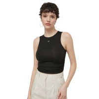 Crop top Tommy Hilfiger čierny Crop top Tommy Hilfiger čierny