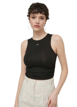 Crop top Tommy Hilfiger čierny