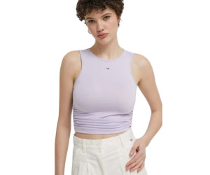 Crop top Tommy Hilfiger jemne fialový