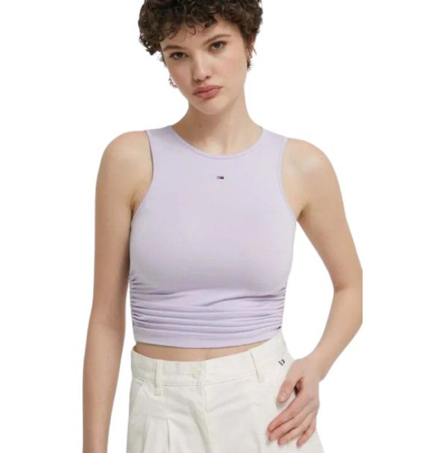 Crop top Tommy Hilfiger jemne fialový Crop top Tommy Hilfiger jemne fialový