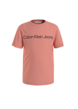 Detské tričko Calvin Klein v lososovej farbe