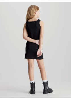 Detské čierne šaty Calvin Klein na ramienka