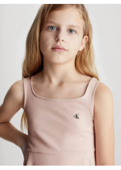 Detské šaty Calvin Klein v ružovej farbe