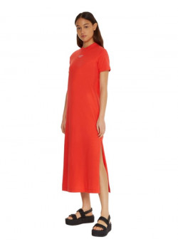 Teplákové dlhé červené šaty Calvin Klein