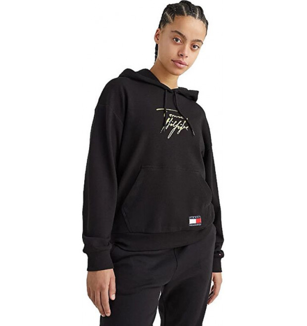 Dámska čierna mikina so zlatým logom Tommy Hilfiger Dámska čierna mikina so zlatým logom Tommy Hilfiger