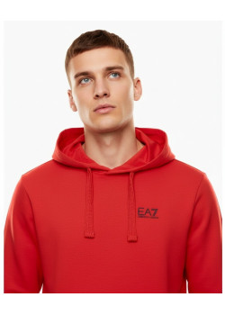 EA7 Emporio Armani pánska mikina s kapucňou červená