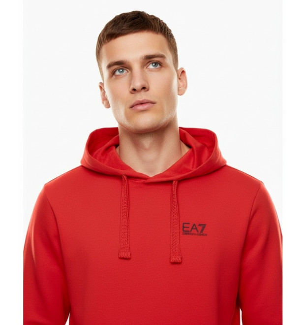 EA7 Emporio Armani pánska mikina s kapucňou červená EA7 Emporio Armani pánska mikina s kapucňou červená