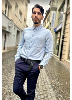 Pánska bledo modrá košeľa s dlhým rukávom Calvin Klein