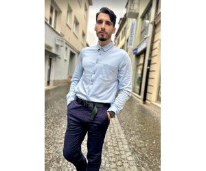 Pánska bledo modrá košeľa s dlhým rukávom Calvin Klein