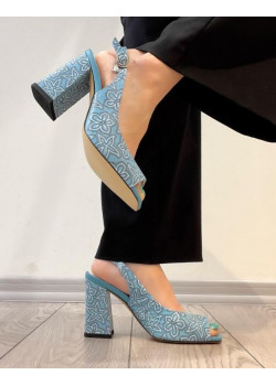Modré sandále Epica s podpätkom