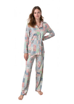 Vamp dámske voľné pyžamo s bodkovaným vzorom