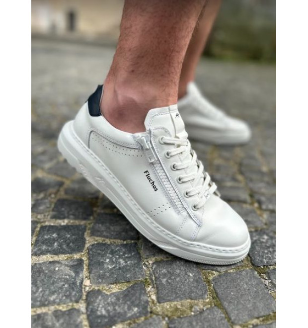 Pánske biele kožené tenisky FLUCHOS Pánske biele kožené tenisky FLUCHOS