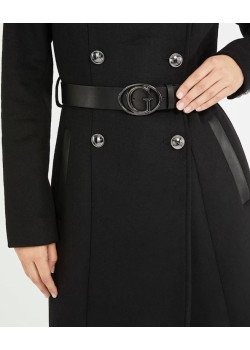 Luxusný kabát v čiernej farbe Guess