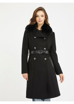 Luxusný kabát v čiernej farbe Guess