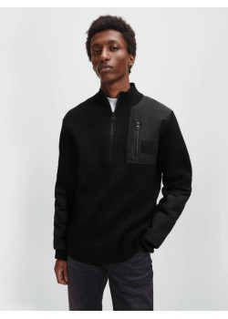 Sveter Calvin Klein so zipsom čierny